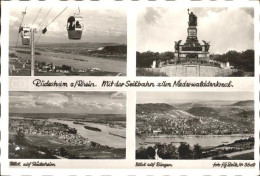 72249410 Ruedesheim Rhein Seilbahn Niederwalddenkmal Fliegeraufnahme Totalansich - Ruedesheim A. Rh.