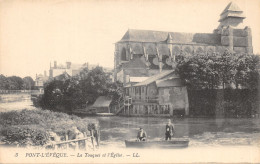 14-PONT L EVEQUE-BARQUE SUR LA TOUQUES ET L EGLISE-N T6018-F/0111 - Pont-l'Evèque