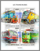 NIGER 2019 MNH Russian Trains Russische Eisenbahnen Trains Russes M/S - OFFICIAL ISSUE - DH1949 - Trains