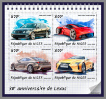 NIGER 2019 MNH 30 Years Lexus Cars Autos Voitures M/S - OFFICIAL ISSUE - DH2006 - Autos