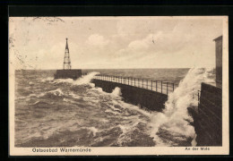 AK Warnemünde, An Der Mole  - Autres & Non Classés