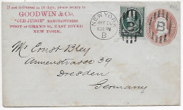 Old Judge, New York 1887 To Dresden, Dekorative Rückseite - Other & Unclassified
