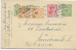 Luxembourg Doppelkarte 1924 Nach Saarbrücken - Other & Unclassified