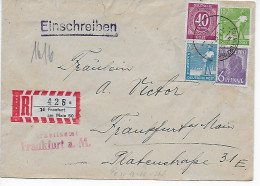 Frankfurt /M Einschreiben Arbeitsamt 1948, Nicht Anzutreffen - Lettres & Documents