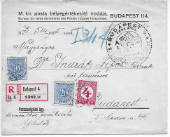 Budapest Einschreiben Mit Portomarke 1935 - Autres & Non Classés