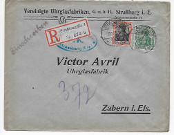 Straßburg Einschreiben Uhrglasfabrik Nach Zabern, 1917 - Lettres & Documents