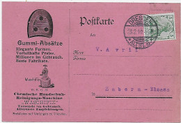 Postkarte 1910 Gummi Absätze Dresden Nach Zabern - Lettres & Documents