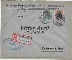 Uhrenglasfabrik Straßburg Nach Zabern, Zensur, 1916 - Covers & Documents