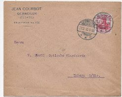 Gebweiler 1913 Nach Zabern/Els. Rückseite Schmieeiserne Riemscheiben - Lettres & Documents