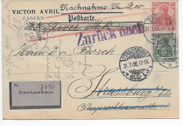 Nachname Postkarte Von Zabern Strassburg 1906 Und Zurück - Lettres & Documents