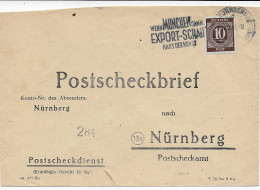 Postscheckbrief Nürnberg 1948 - Lettres & Documents