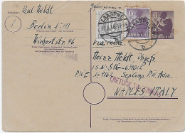 Ganzsache Berlin, Laasphe, 1946 Nach Napoli/Italien: Kgf, POW: Return To Sender - Covers & Documents