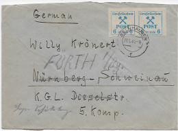 Grossräschen 1946 Nach Nürnberg, Weiterleitung Fürth - Covers & Documents