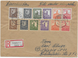 Leipzig Einschreiben 1946 Mit X Und Y Werten, Rückseitig BPP Signatur - Covers & Documents
