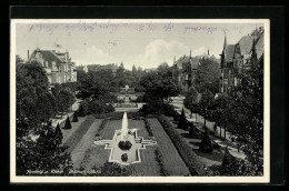 AK Krefeld A. Rhein, Bismarckplatz Von Anhöhen Aus  - Krefeld