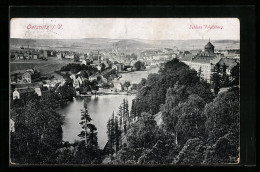 AK Oelsnitz I. V., Ortsansicht M. Schloss Voigtsberg  - Autres & Non Classés