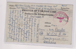 UNITED STATES 1944 WW II Censored POW Postcard To Austria Germany - Lettres & Documents