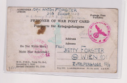 GREAT BRITAIN 1944 Censored US Army  POW Postcard To Austria Germany - Lettres & Documents