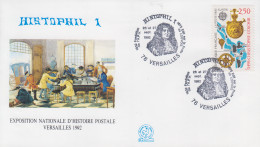 Enveloppe  FDC  FRANCE   HISTOPHIL 1  Exposition  Nationale  D' Histoire  Postale    VERSAILLES   1992 - 1990-1999