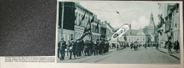 HARELBEKE 1934 / DE KAJOTSTERS HEBBEN HUN NIEUW VAANDEL IN ONTVANGST GENOMEN / GELEGENHEIDSSTOET OP DE GROTE MARKT - Non Classés