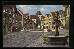 Künstler-AK Meersburg Am Bodensee, Unterstadtstrasse U. Unteres Tor  - Meersburg