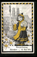 Künstler-AK Ernst Schlemo: Blumentag, Münchner Kindl, Zum Margaritentag 1911  - Autres & Non Classés