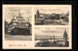 AK Lindau I. B., Hafenpartie, Hotel Lindauer Hof, Ausicht Vom Dachgarten Des Hotels Lindauer Hof  - Lindau A. Bodensee