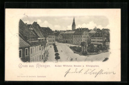 AK Kitzingen, Kaiser Wilhelm Strasse U. Königsplatz  - Kitzingen