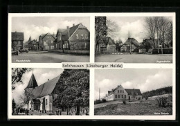 AK Salzhausen /Lüneburger Heide, Jugendheim, Hauptstrasse, Kirche  - Lüneburg