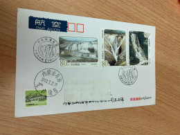 China Stamp 2001-13 Postally Used Cover Waterfall - Lettres & Documents