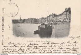 N24- LIEGE- QUAI DE LA BATTE   - (CARTE PIONNIERE - OBLITERATION DE 1899 - 2 SCANS) - Liege