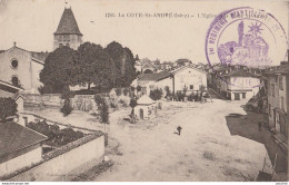 38) LA COTE SAINT ANDRE - L'EGLISE ET LA PLACE SAINT ANDRE + TAMPON MILITAIRE 1er RGT D'ARTILLERIE MONTAGNE - 2 SCANS) - La Côte-Saint-André