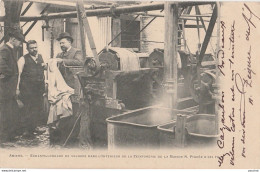 80) AMIENS - INTERIEUR DE LA TEINTURERIE MAISON N. PIQUEE - ECHANTILLONAGE DE VELOURS - OBLITERATION DE 1904 - 2 SCANS - Amiens