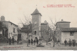 N14-82) FENEYROLS LES BAINS (TARN ET GARONNE)  PLACE DE L 'HORLOGE - (TRES ANIMEE - HABITANTS - VILLAGEOIS -2 SCANS - Autres & Non Classés