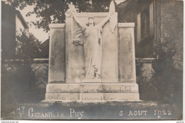 N12-03) SAINT GERAND LE PUY - 6 AOUT 1922 - CARTE PHOTO  - LE MONUMENT AUX MORTS - 2 SCANS - Other & Unclassified