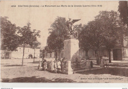 N11-33) COUTRAS (GIRONDE) LE MONUMENT AUX MORTS DE LA GRANDE GUERRE ( 1914 - 1918 ) - (ANIMEE - 2 SCANS) - Other & Unclassified