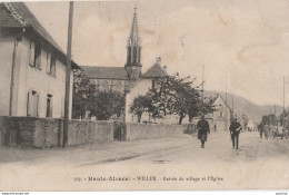 N1-68) WILLER (HAUTE ALSACE) ENTRÉE DU VILLAGE ET L ' EGLISE - (ANIMÉE - 2 SCANS) - Sonstige & Ohne Zuordnung