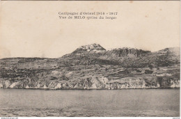  GRECE - GREECE - VUE DE MILO (PRISE DU LARGE) CAMPAGNE D'ORIENT 1914 - 1917 - (2 SCANS) - Grèce