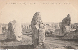 56) CARNAC - LES ALIGNEMENTS DE KERMARIO - ETUDE DES DIFFERENTES FORMES DE MENHIRS - (2 SCANS) - Carnac