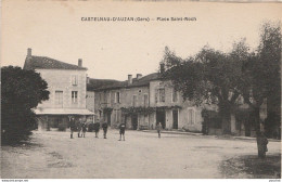 32) CASTELNAU D ' AUZAN (GERS) PLACE SAINT ROCH - (ANIMEE - ECOLIERS - HABITANTS - 2 SCANS) - Sonstige & Ohne Zuordnung