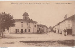 01) VONNAS (AIN) PLACE , BUREAU POSTES  ET GRANDE RUE - (2 SCANS) - Non Classés