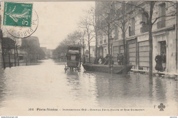 75) PARIS VENISE - INONDATIONS 1910 - AVENUE FELIX FAURE ET RUE DURANTON - Inondations De 1910