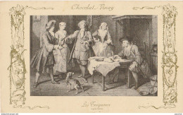 08- CHOCOLAT VINAY - LES TROQUEURS D' APRES LANCRET - (2 SCANS) - Peintures & Tableaux