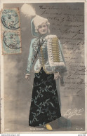 ARTISTE FEMME - LADY - VINCOURT , PAR PAUL BOYER , PARIS - AVEC TISSUS BRODÉ - (OBLITERATION DE 1905 - 2 SCANS) - Künstler