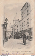 P23-75)  PARIS (XVIII°)  RUE DE LA BARRE ET LA  BASILIQUE DU SACRE COEUR  - (ANIMEE  - OBLITERATION DE 1904 - 2 SCANS) - District 18