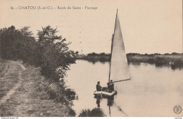 P19-78) CHATOU - BORDS  DE SEINE  - PAYSAGE - (ANIMEE - BATEAU - VOILIER - 2 SCANS) - Chatou