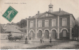 P9-27) CHARLEVAL (EURE) LA MAIRIE - (ANIMEE - HABITANTS - ATTELAGE CHEVAL) - Autres & Non Classés