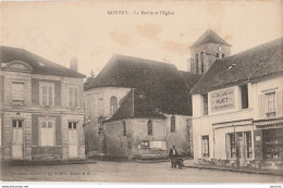 P3-77) MONTRY - LA MAIRIE ET L'EGLISE - (ANIMEE - RESTAURANT BILLARD HUET - 2 SCANS) - Autres & Non Classés