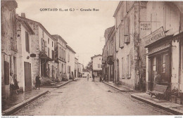 47) GONTAUD (LOT ET GARONNE)  GRANDE RUE - (ANIMEE - HABITANTS  - EPICERIE RUCHE MERIDIONALE - DEBIT DE TABAC - 2 SCANS) - Autres & Non Classés