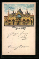 Avanti Di 1895-Lithographie Venedig, 1895, Markusdom, Frontansicht  - Venetië (Venice)